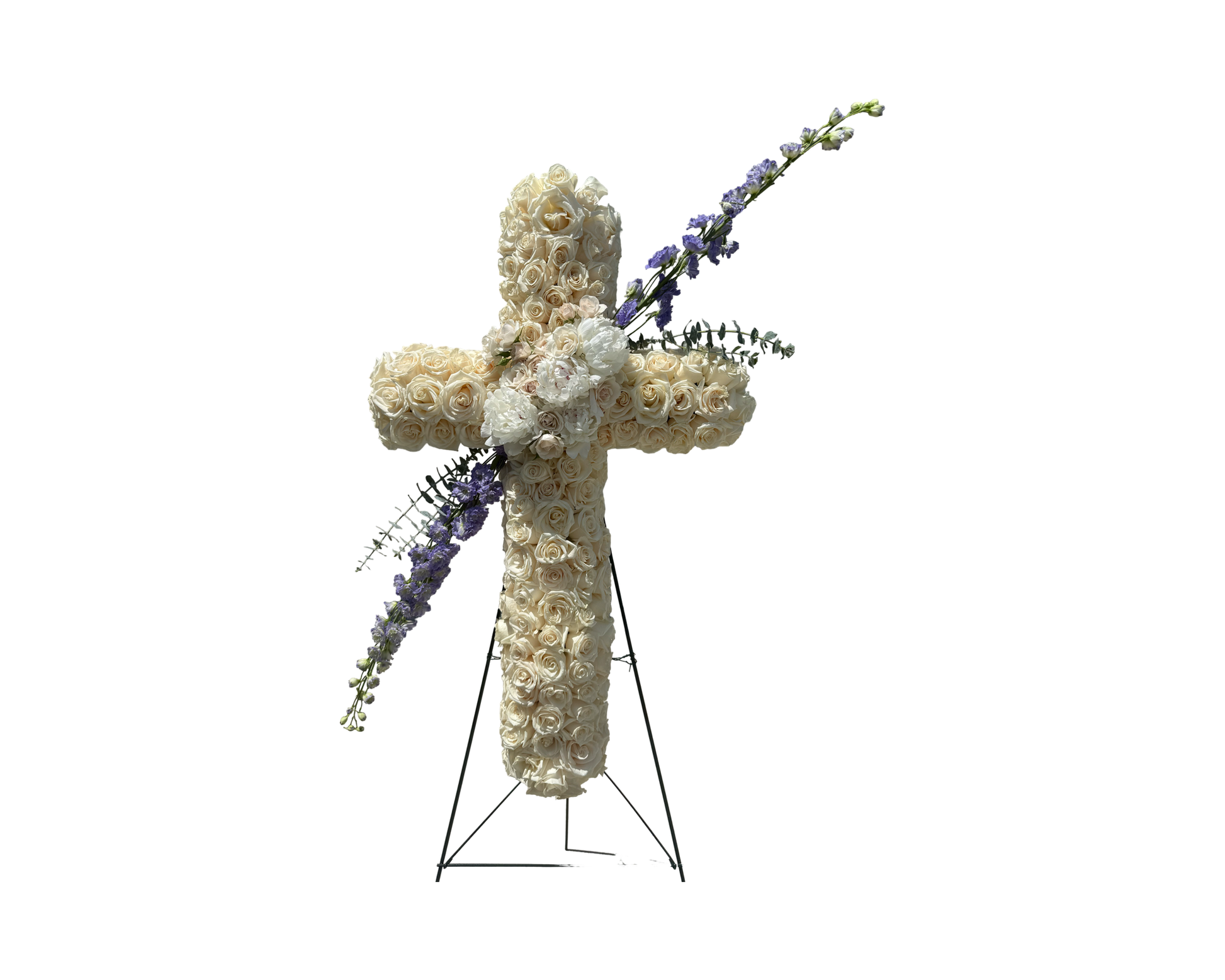 Ivory Ascension Cross Standing Spray