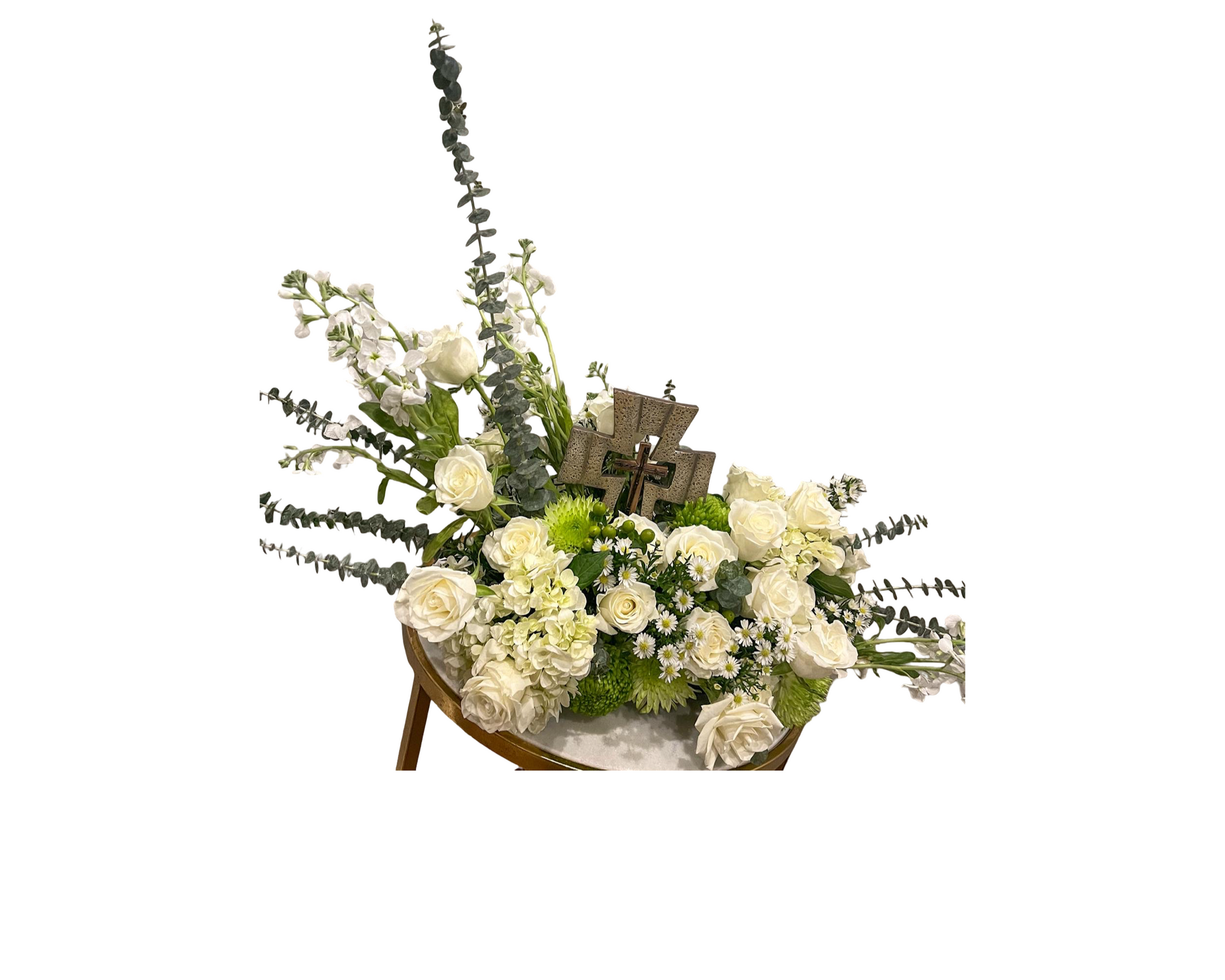 Peaceful Blessings Sympathy Cross Arrangement