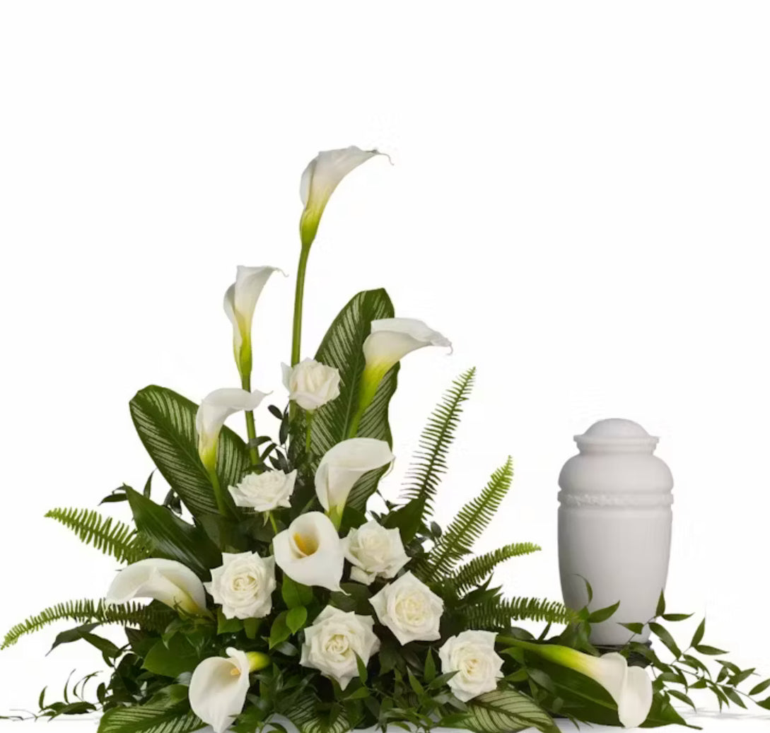 Pure Calla Urn Lily Arrangement