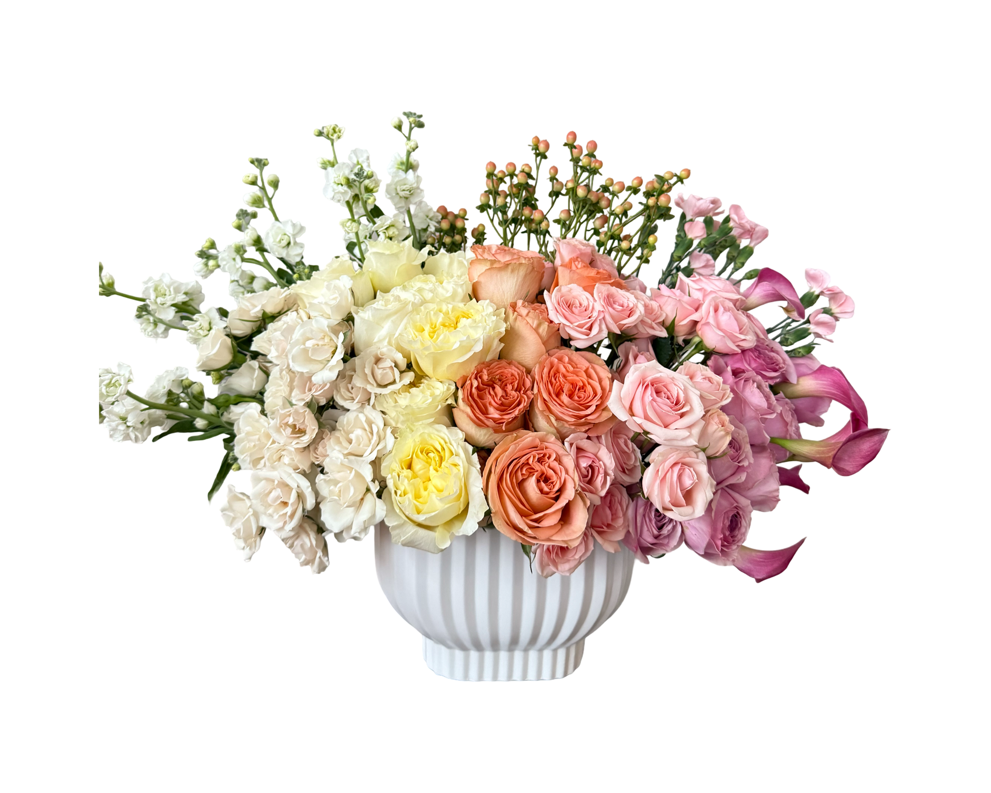 Pastel Dreams – Multicolor Garden Rose Arrangement